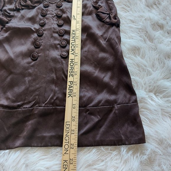 BCBCMAXAZARIA Women's Brown 100% Silk V-Neck Tank Top Size XS - Picture 5 of 7